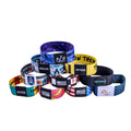Sublimation Printed Event Wristband With Custom Woven Label
