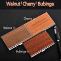 Wood and Stainless Steel Pocket Business Card Box