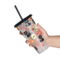 Festive Theme Color Changing Cold Cups With Lids Straws