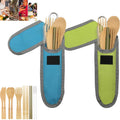7 In 1 Portable Bamboo Outdoor Cutlery Set