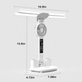 LED Desk Lamp with Fan and Clock