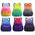 Large Waterproof Sports Gym Drawstring Nylon Backpack Bag