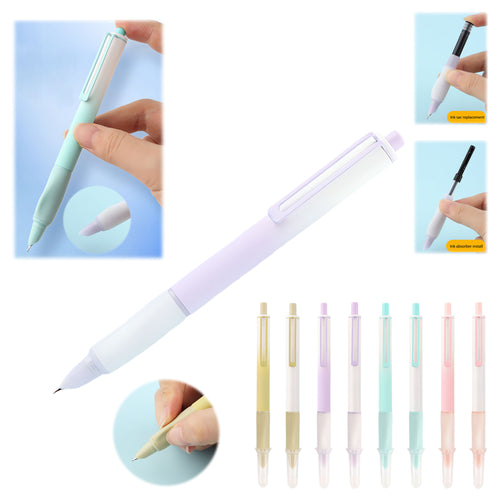 0.38mm Quick-Drying Black Ink Retractable Push Fountain Pens