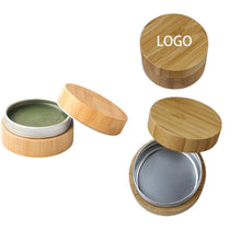 Small Empty Refillable Cosmetic Powder Bamboo Box With Lid
