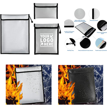 Fireproof Document Bag Zippered Waterproof Security