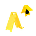 Warning Sign-Shaped Cell Phone Stand with Built-in Mirror