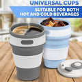 12Oz Collapsible Silicon Cup With Lid Travel Coffee Tumbler