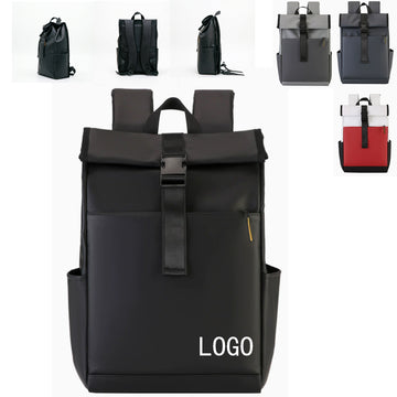 Roll-Top Nylon Backpack