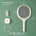 Electric Fly Swatter With Rotating Head & Telescopic Handle