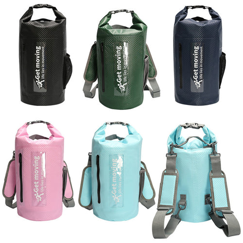 10L Carbon Fiber Waterproof Double - Shoulder Bucket Bag