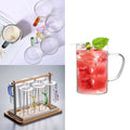 300Ml Glass Coffee Mugs With Colored Handle