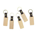 Rectangle Beech Wood Key Ring
