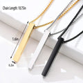 Stainless Steel 4 Sided Vertical Bar Necklace