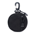 Portable Small Tactical Round Wallet Coin Purse W/ Carabiner