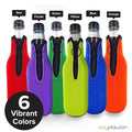 Collapsible Neoprene Beer Bottle Cooler Sleeve With Zipper
