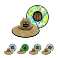 Straw Hat With Custom Patch And Full Color Underbrim Imprint