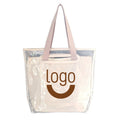 Pvc & Canvas Double Layer Detachable Tote Bag