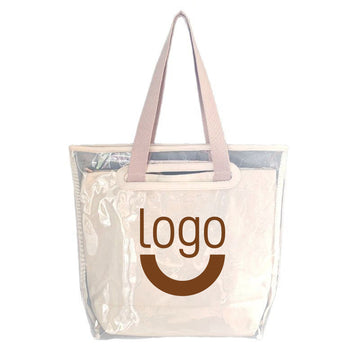 Pvc & Canvas Double Layer Detachable Tote Bag