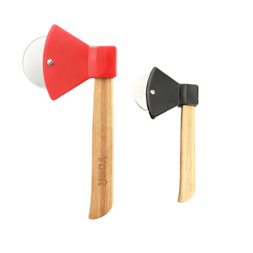 Axe-shaped Bamboo Handle Pizza Cutter