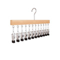Wooden Cap Organizer Hanger With 12 Stainless Steel Clips