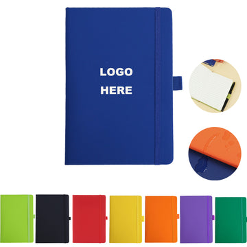 A5 Leather Surface Strap Notebook With Pen Holder