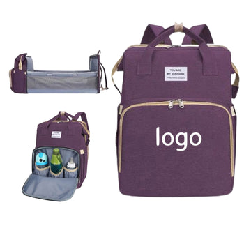 Multifunctional Large Diaper Bag Backpack With Baby Bed