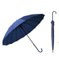 16 Ribs Straight Umbrella With Leather Handle