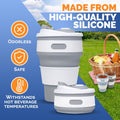 12Oz Collapsible Silicon Cup With Lid Travel Coffee Tumbler