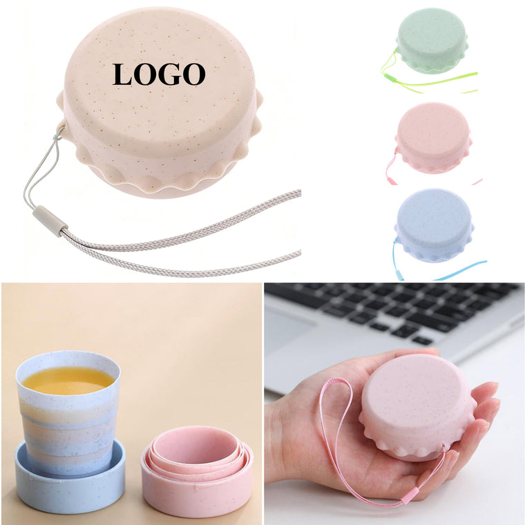 Wheat Straw Collapsible Cup With Lid