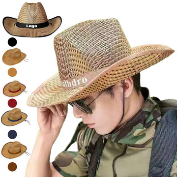 Custom Logo Straw Cowboy Hat