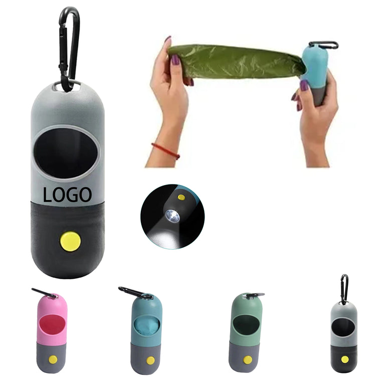 Poop Bag Dispenser With Led Flashlight