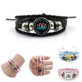 Snap Closure Braided Leather Bracelet