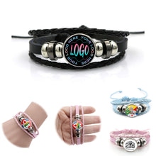 Snap Closure Braided Leather Bracelet