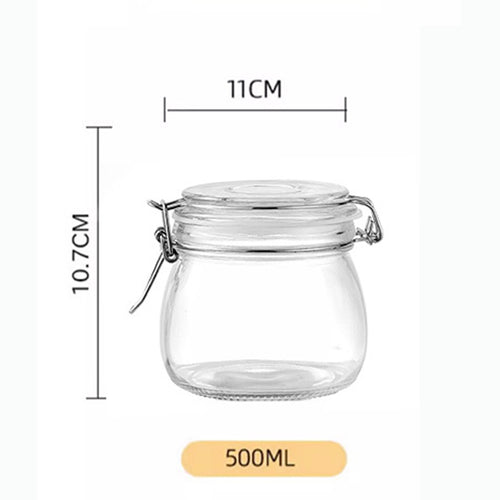 17OZ Glass Seal Airtight Food Storage Containers Honey Jar