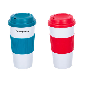 16 Oz Reusable Coffee Cups With Lids And Non Slip Sleeves