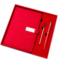 Stamped Logo Leather A5 Notebook Set