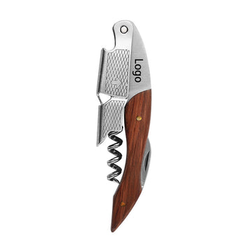 Pear Wood Textured Handle Wine Bottle Opener