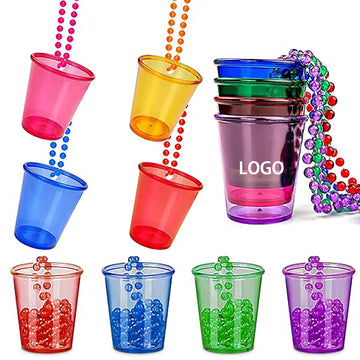 Plastic Birthday Party Shot Cups with Beaded Necklaces