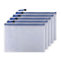 A4 Zipper Transparent Grid Style File Bag