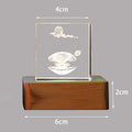 3D Engraved Marine Animal Crystal Cubes Night Light Gift