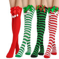Striped Thigh High Socks 168 Needle