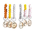 Sport Beaded Bracelet Keychain Baseball Softball Key Ring
