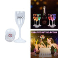 Colored Lights Up Champagne Flutes Glasses