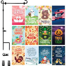 12" x 18" Double-Sided Garden Flag With Stand