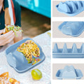 Rectangle Silicone Taco Holder Plate With Dividers