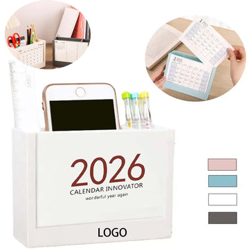 Desktop Business Calendar With Pen Holder And Storage Box