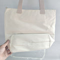 Pvc & Canvas Double Layer Detachable Tote Bag
