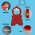 Multi-Functional Tape Measure Keychain With Opener&Led Light