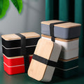 47Oz Japanese Double Bento Box Included Cutlery