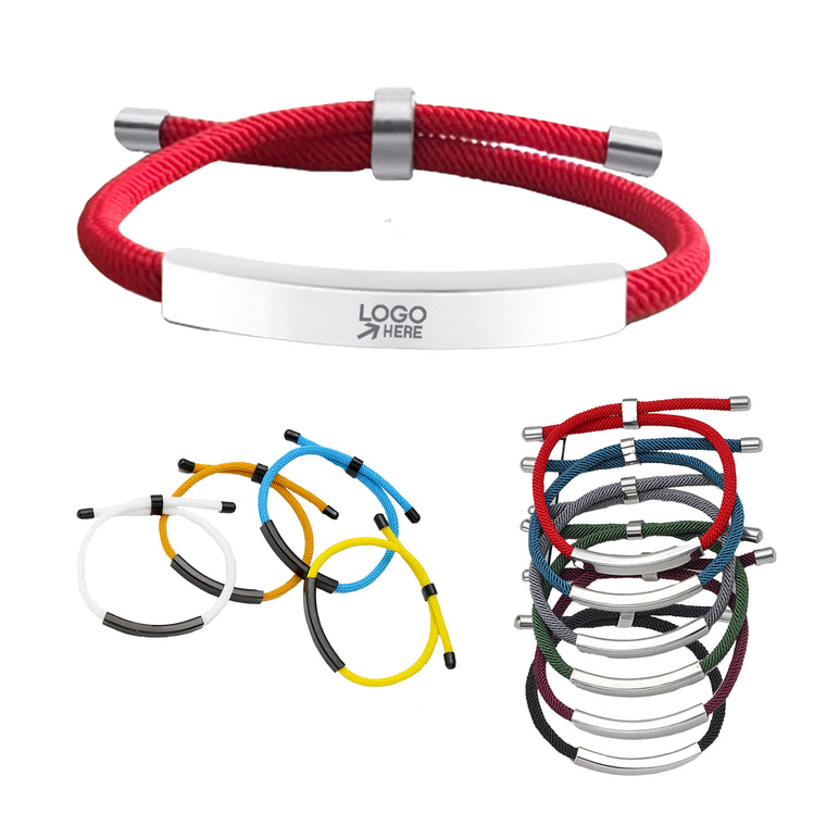 Engravable Adjustable Braided Rope Bracelet